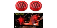 Red Car Wireless Door LED Opened Warning Flash Light Anti-collid Waterproof In Pair